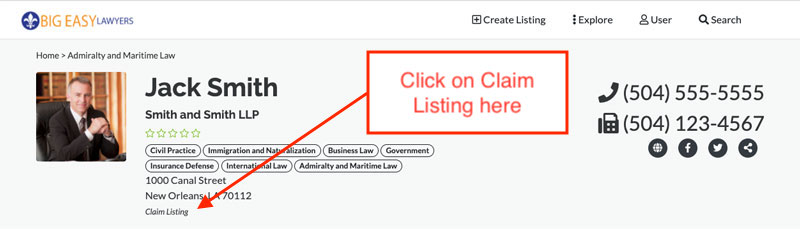 Claim Your Listing Today on Big Easy Lawyers