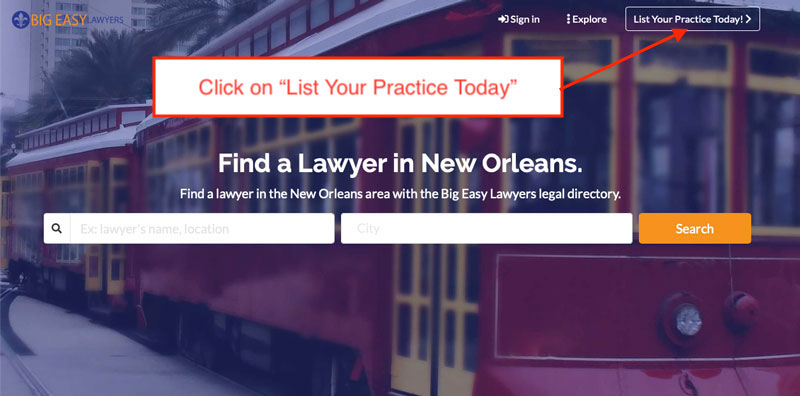 List Your Practice Today with Big Easy Lawyers